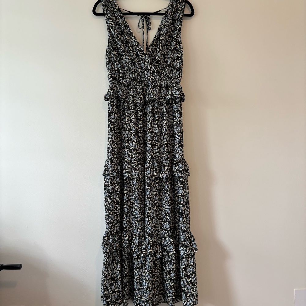 Lulus floral tiered ruffle maxi dress BNWT